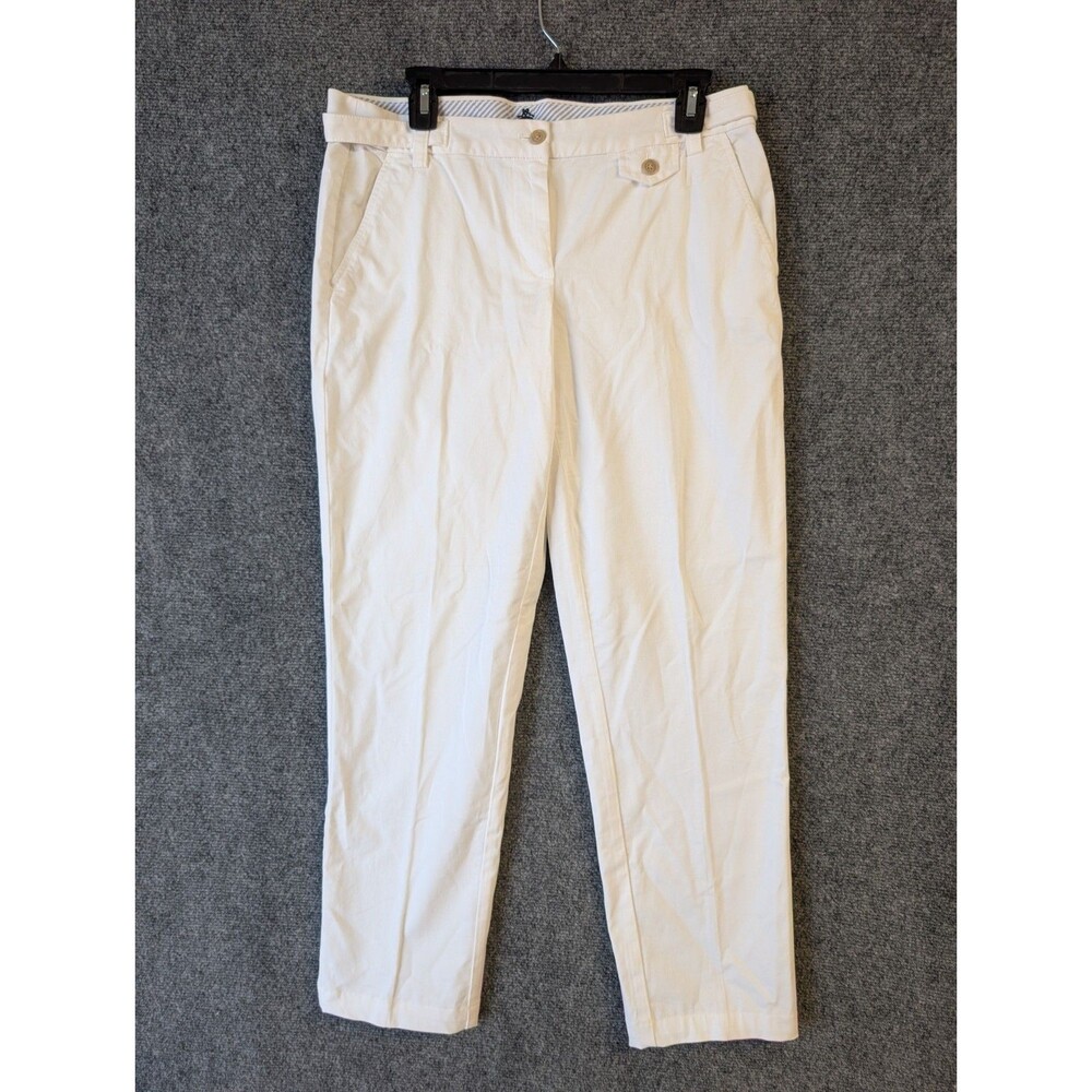 Brooks Brothers Red Fleece White Trousers Womens 8 Chino Pants Preppy Old Money